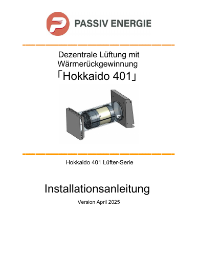 Installationsanleitung Hokkaido 401